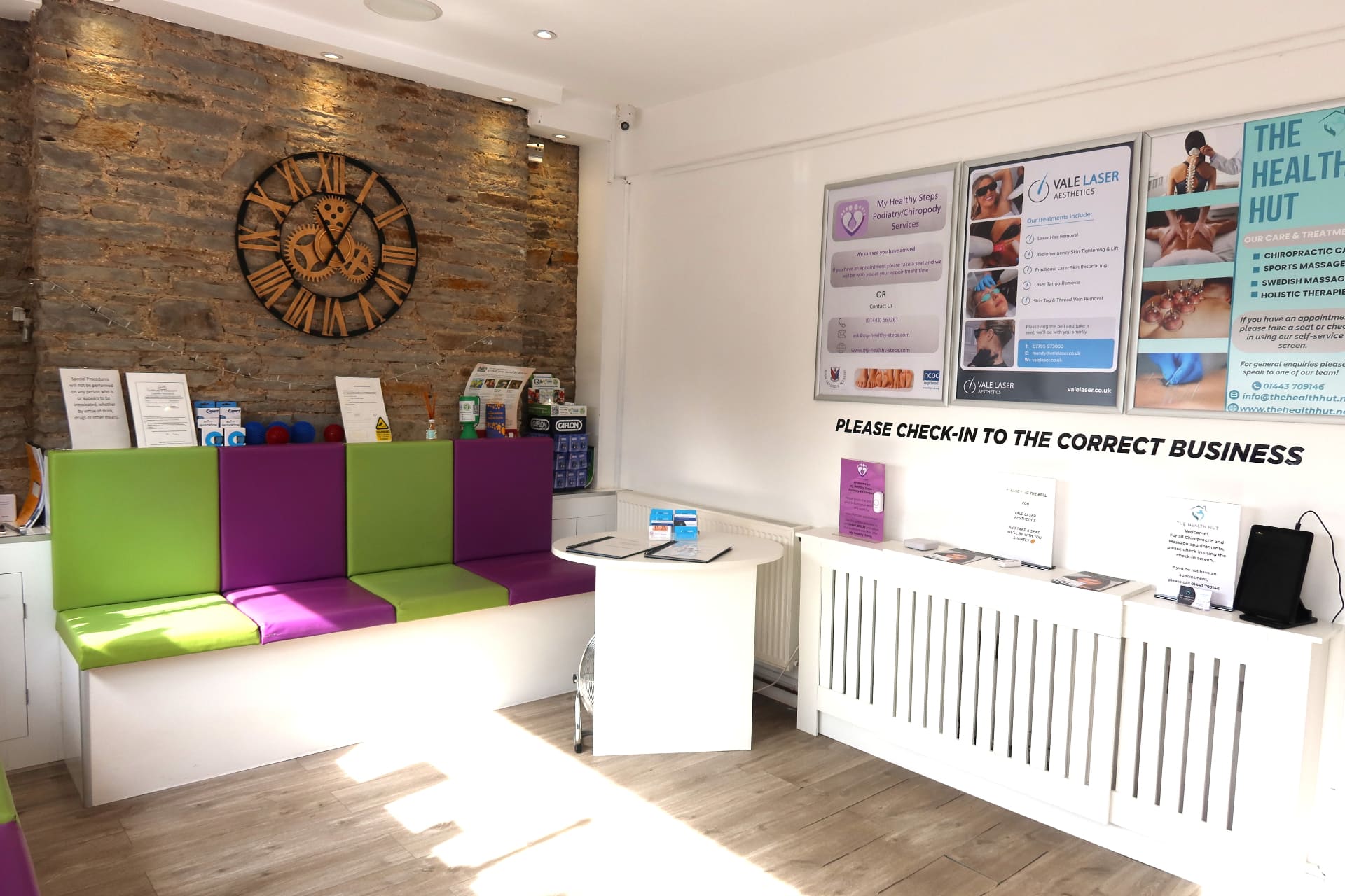 Welcoming reception area at Vale Laser Aesthetics Pontyclun